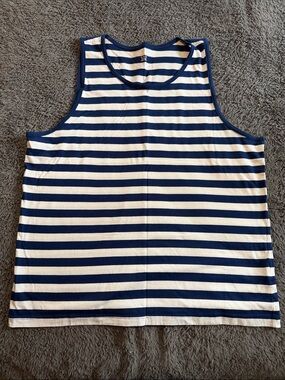 Amazon Essentials Navy and White Striped Tank Top